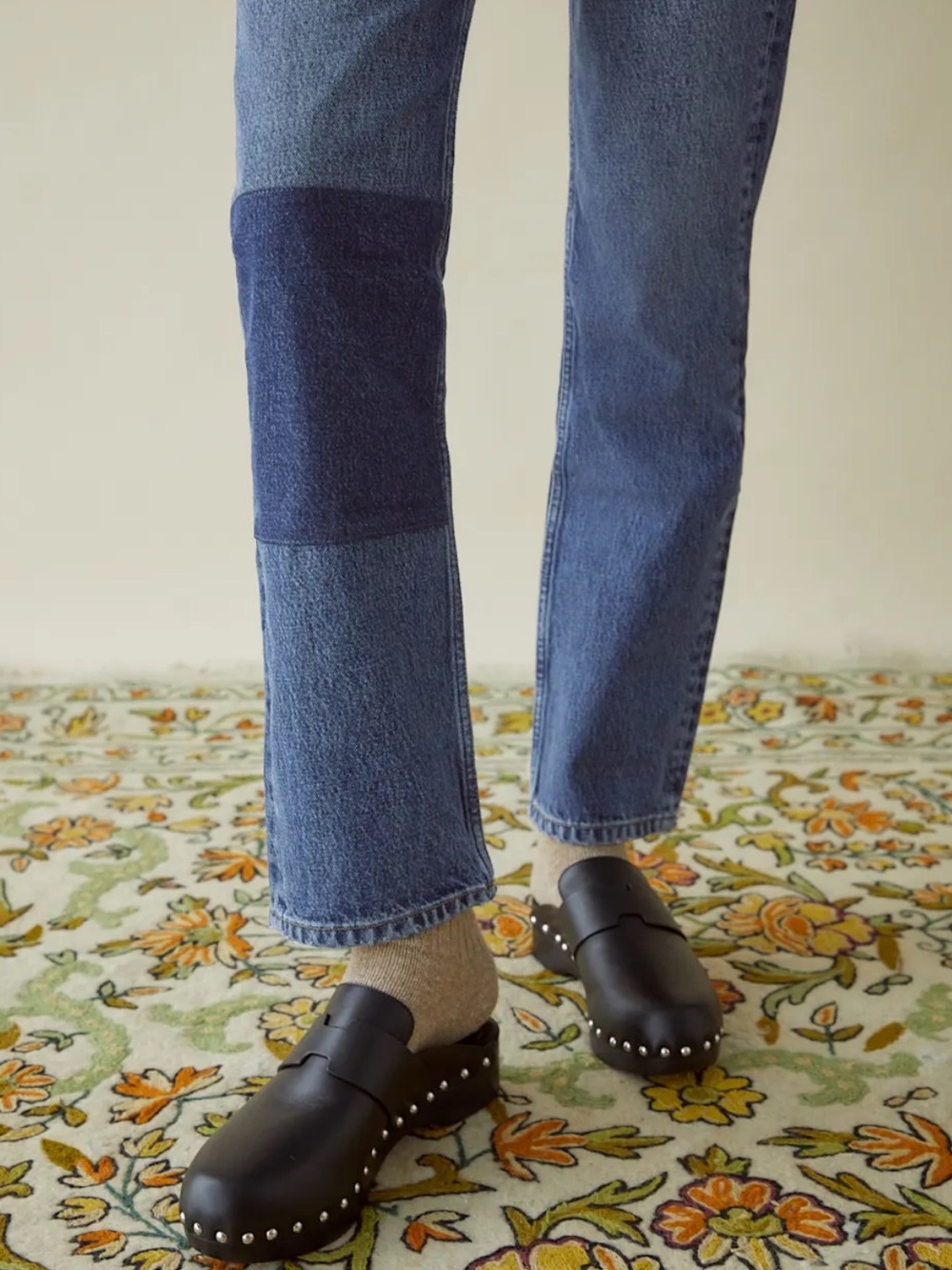 Reformation Cynthia Patch High Rise Straight Leg Jeans - Picture 4 of 11